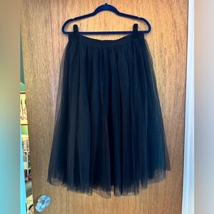 Black midi Tulle Skirt